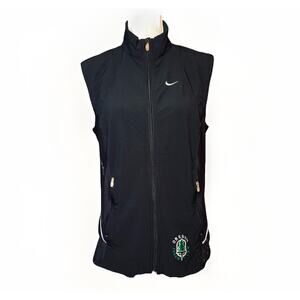 Oregon Track Club Nike OTC Runner Vest Womens LG Black Full Zip Pocket Mesh Back